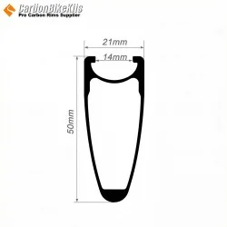 650C 50x21mm Clincher Carbon Road Bike Rims Handbike Rim (571mm)